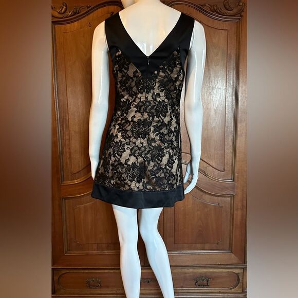 Bebe Silk Dress Black Lace Cocktail Dress Size Small • NEW WITH TAGS • - Picture 4 of 10